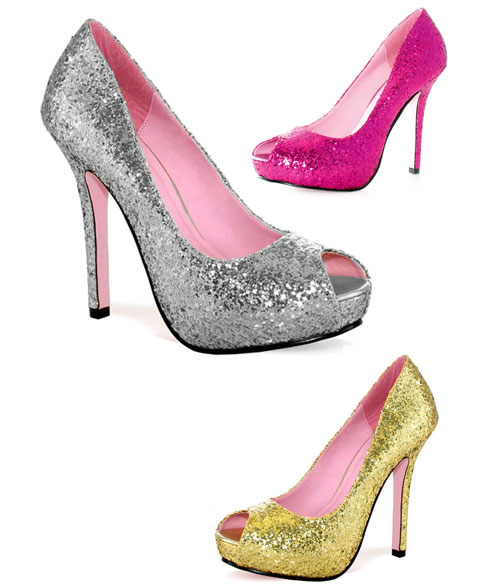 5011 Ella Leg Avenue Shoes, 5 Inch Glitter High Heels Pumps Peep toe 1 ...