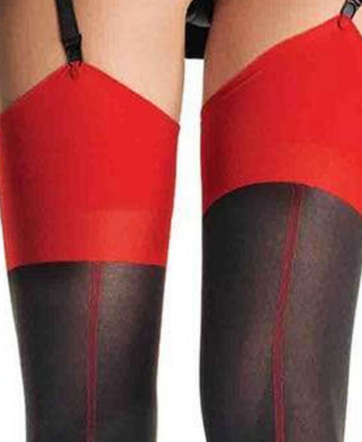 9705 Leg Avenue Opaque Spandex Color Cuban Heel Back Seam Stockings