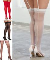 0007X Dreamgirl Sheer thigh high back seam