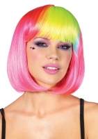 A1986 Leg Avenue Rave Wear, Pop rainbow bang bob wig